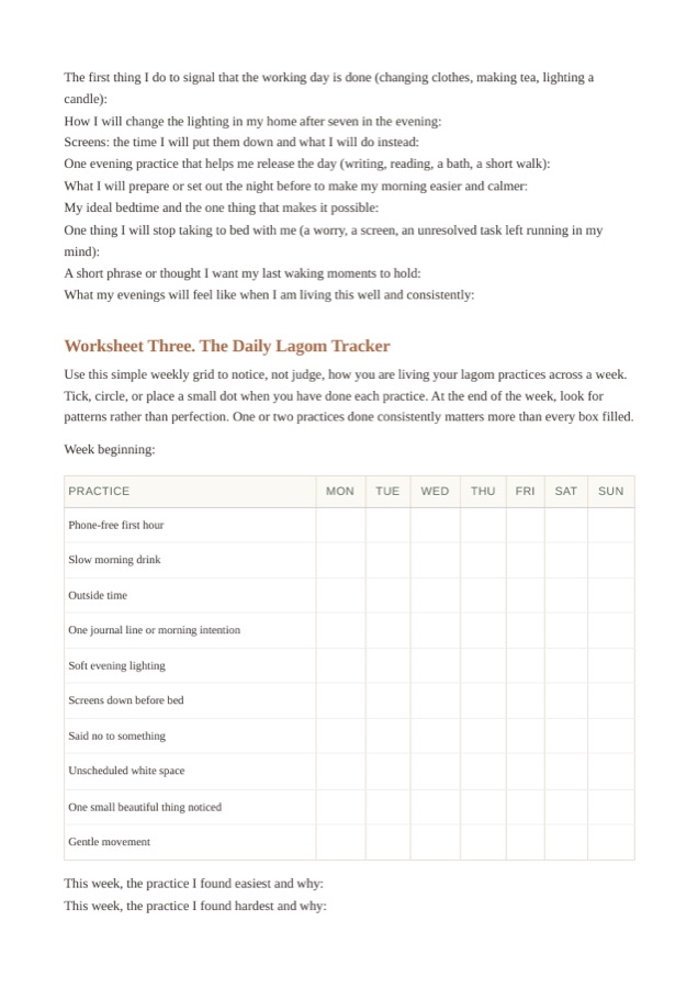 A worksheet page